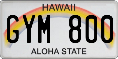 HI license plate GYM800