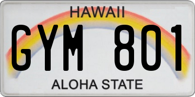 HI license plate GYM801