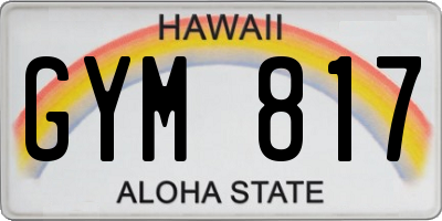 HI license plate GYM817