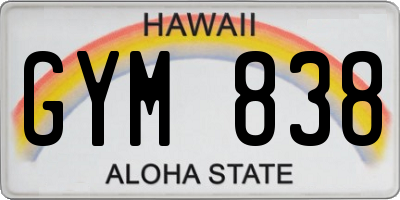 HI license plate GYM838