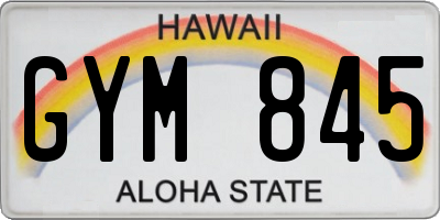 HI license plate GYM845