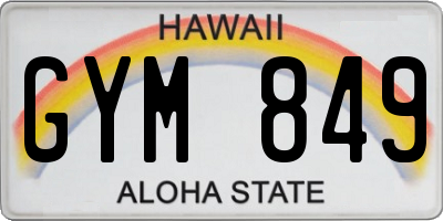 HI license plate GYM849