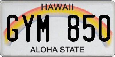 HI license plate GYM850