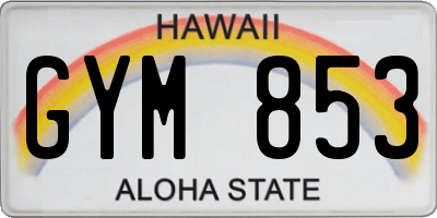 HI license plate GYM853