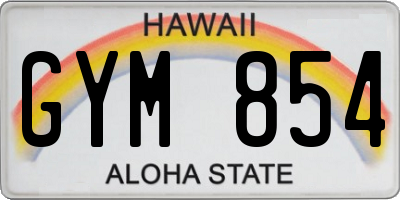HI license plate GYM854