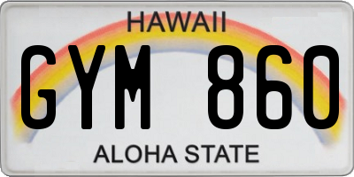HI license plate GYM860