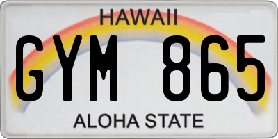 HI license plate GYM865