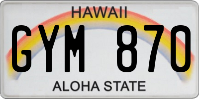 HI license plate GYM870