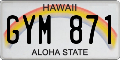 HI license plate GYM871