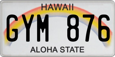 HI license plate GYM876