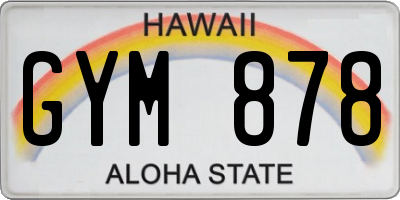 HI license plate GYM878