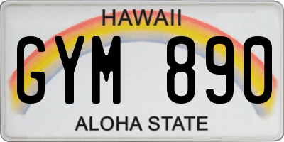 HI license plate GYM890
