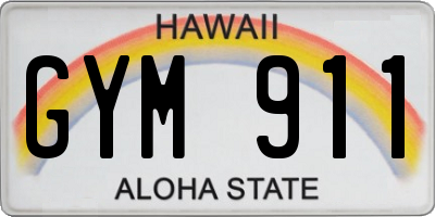 HI license plate GYM911