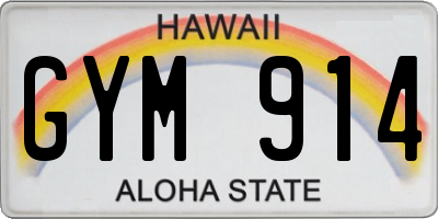 HI license plate GYM914