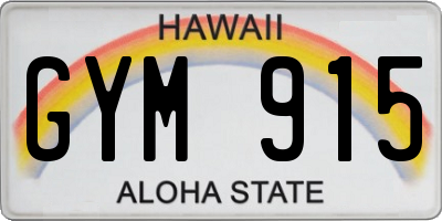 HI license plate GYM915