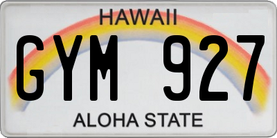 HI license plate GYM927