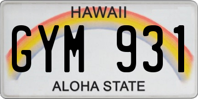 HI license plate GYM931