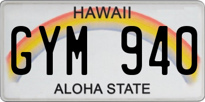 HI license plate GYM940