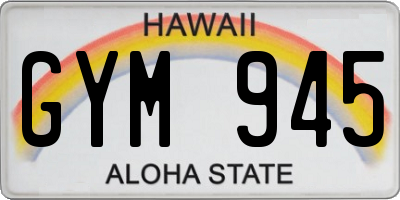 HI license plate GYM945