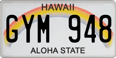 HI license plate GYM948