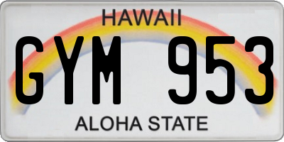 HI license plate GYM953