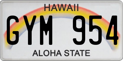HI license plate GYM954