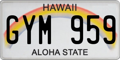 HI license plate GYM959