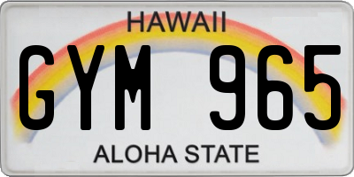 HI license plate GYM965