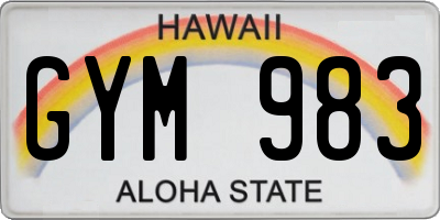HI license plate GYM983