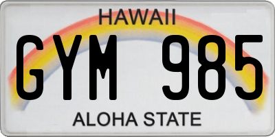 HI license plate GYM985