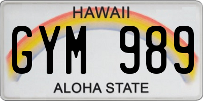 HI license plate GYM989