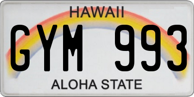 HI license plate GYM993