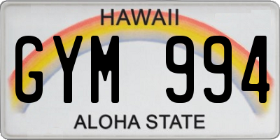 HI license plate GYM994