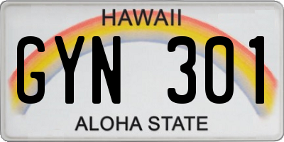 HI license plate GYN301