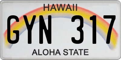 HI license plate GYN317
