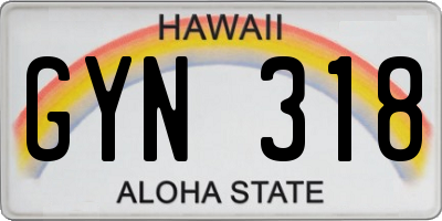 HI license plate GYN318