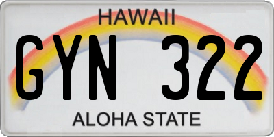 HI license plate GYN322