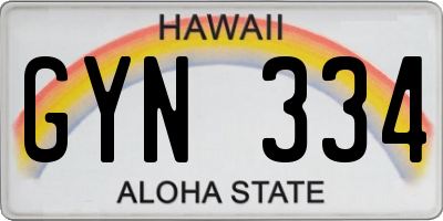 HI license plate GYN334