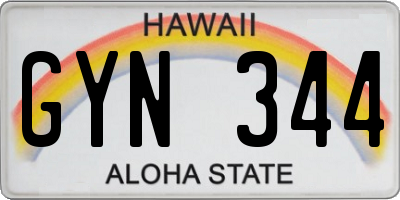 HI license plate GYN344