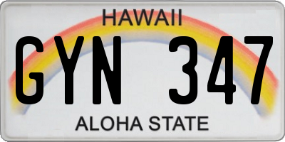 HI license plate GYN347