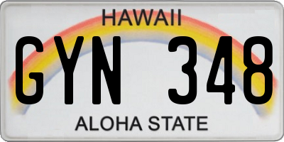 HI license plate GYN348