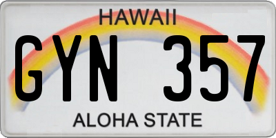 HI license plate GYN357