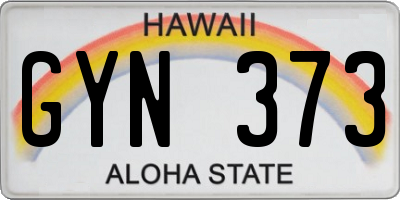 HI license plate GYN373