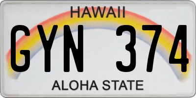 HI license plate GYN374