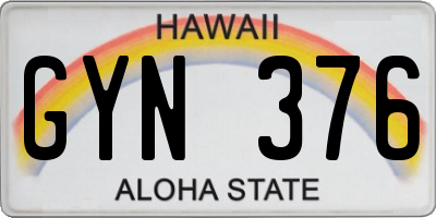 HI license plate GYN376