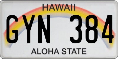 HI license plate GYN384