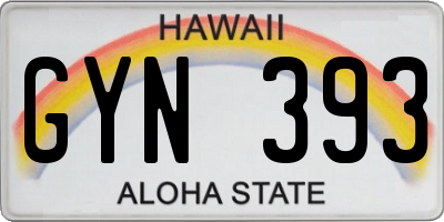 HI license plate GYN393