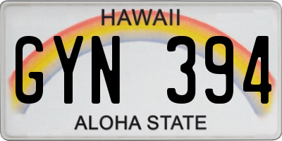 HI license plate GYN394