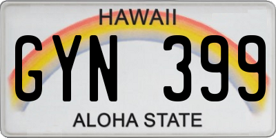 HI license plate GYN399