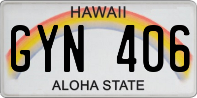 HI license plate GYN406